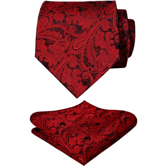 Alizeal Other - Men's Alizeal Neck Tie Paisley Floral Red Wine